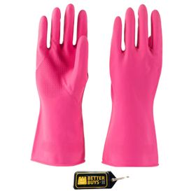 Rubber Household Cleaning Gloves - Pink - Large & Gel Key Holder | Shop ...