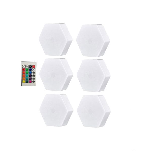6 Piece Hexagon Lights RGB LED Wall Lamp