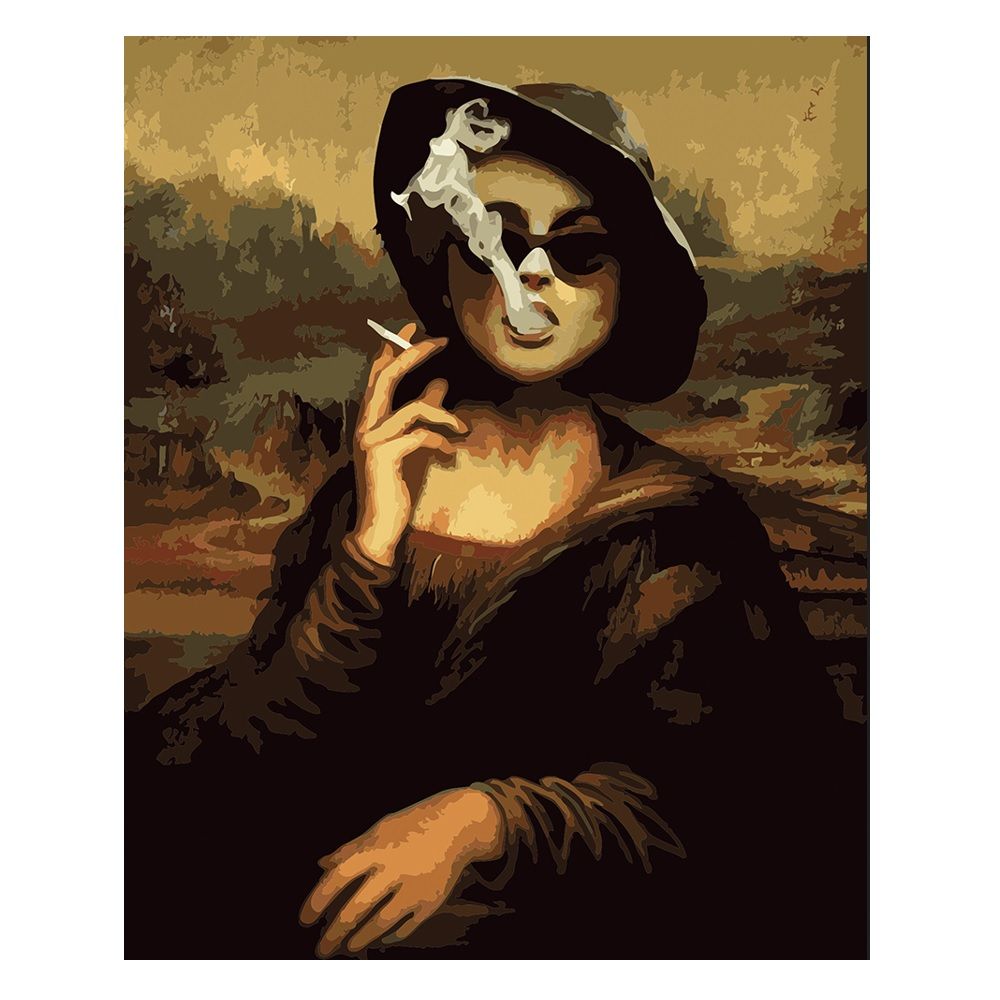 Diy paint by numbers oil painting kit smoking lady shop today get