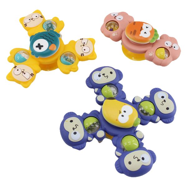3pcsBaby Suction Cup Bath Toy Animal Shape Interactive Sensory Rotating Toy