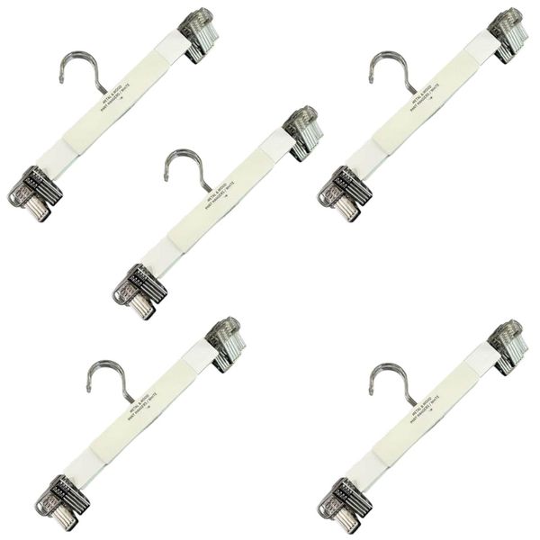 Solid White Wooden Pant &amp; Skirt Hangers with Clips - 33cm - Pack of 15