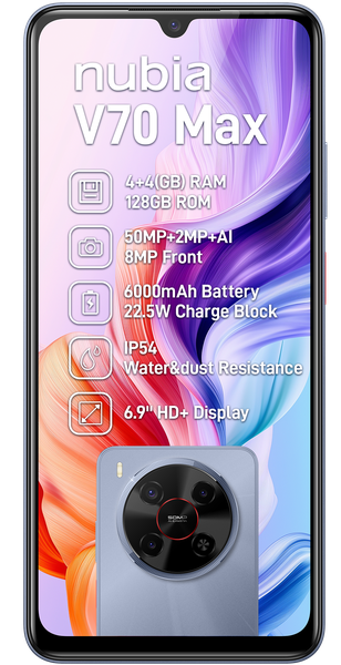 Nubia V70 Max Galactic Grey 128GB Dual Sim