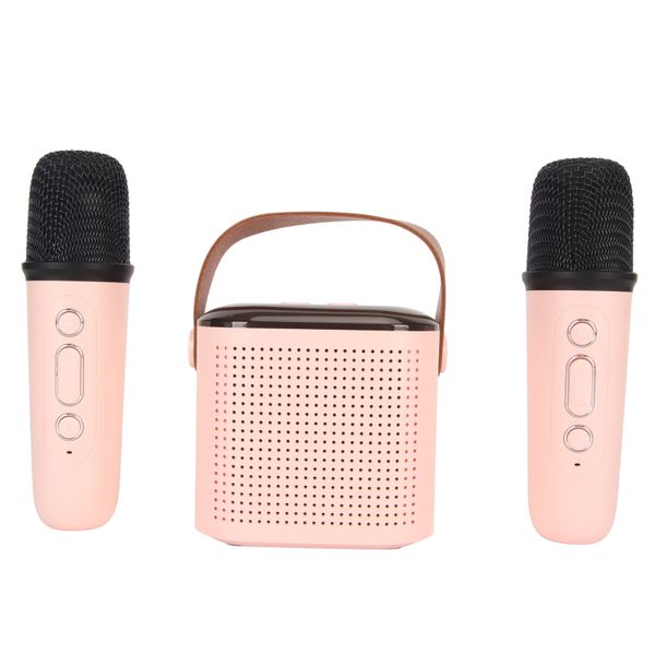 Mini Karaoke Machine, 2 Mics, Pink