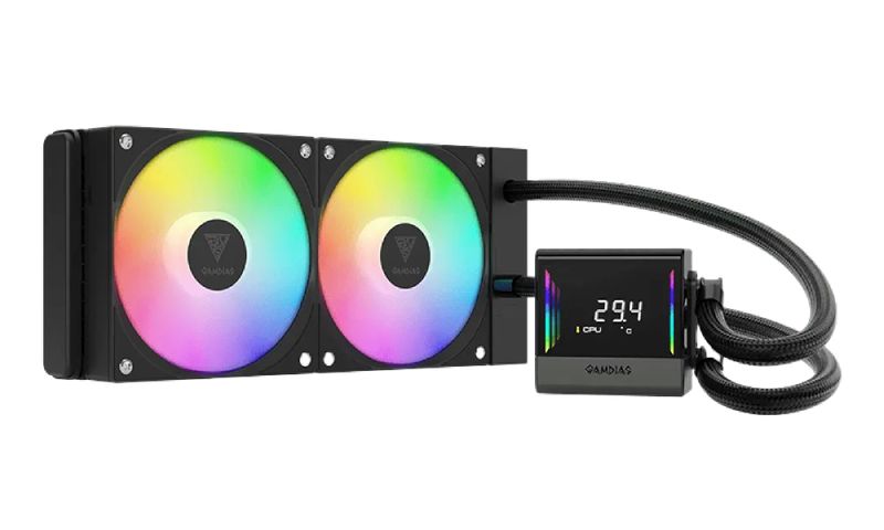 Gamdias Chione E4-240 ARGB Liquid Cooler, 240mm Radiator with Dual Fans