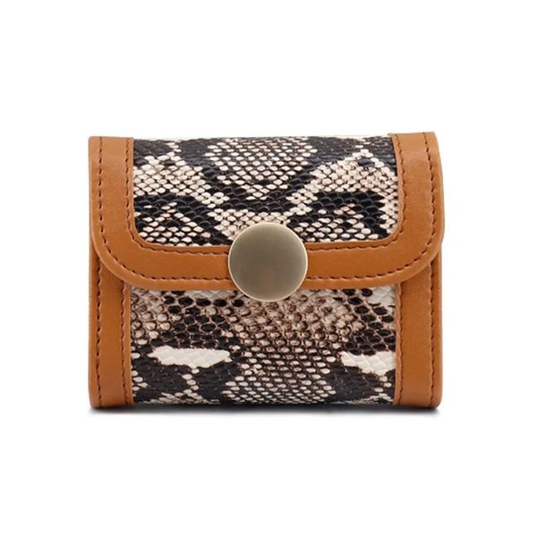 Luxury Women Short Wallet Serpentine Clamshell Organ Card Bag