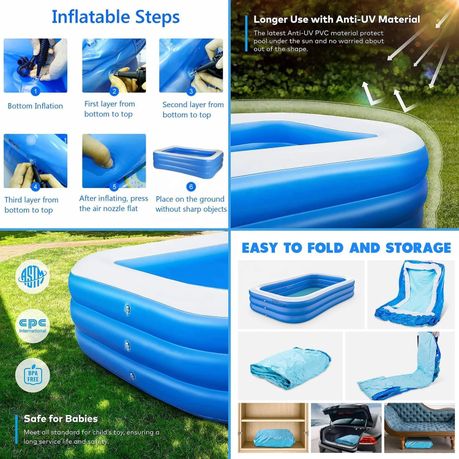 Adult sized inflatable pool on sale