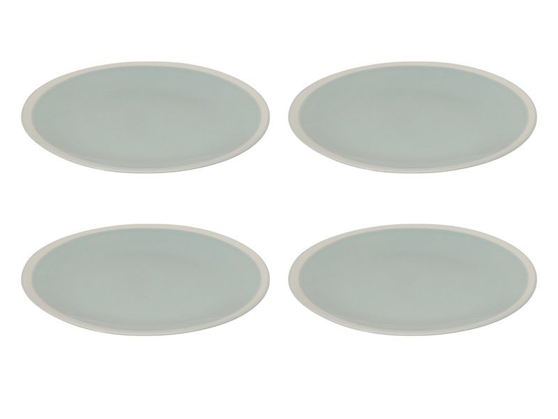 Verdant Ceramic Round 4 Pack Side Plate 21cm - Green