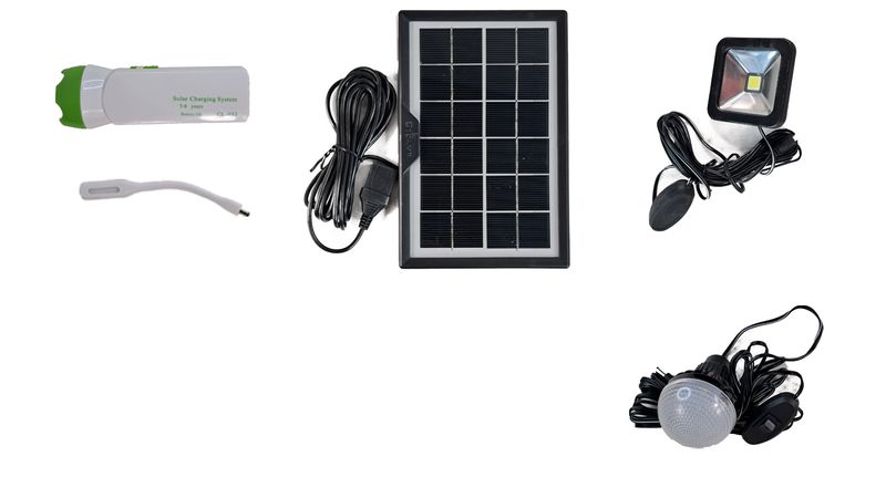Solar Light Kit - Rechargeable Flashlight &amp; LED Light System