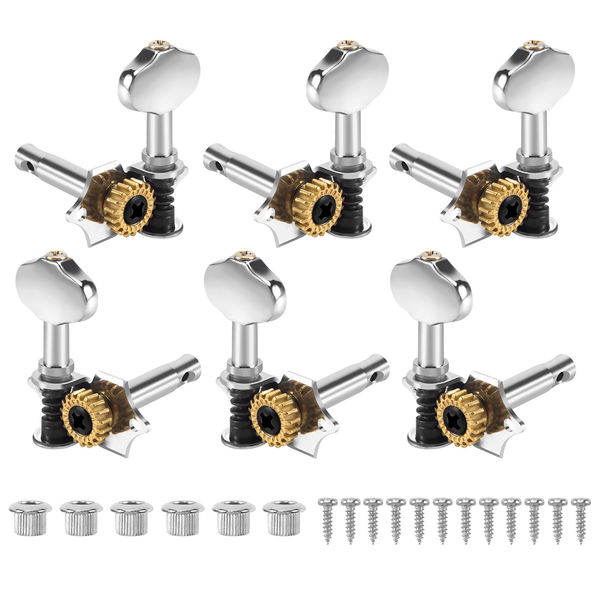 3L3R 6Pcs 1:18 Guitar String Tuning Pegs Tuner Machine Heads Knobs Tuning