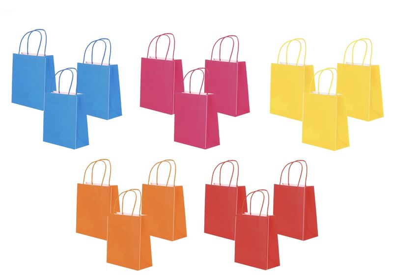 Eco-Friendly Party Favors-60 Piece Pack of Biodegradable Multi-Colour Paper Bags