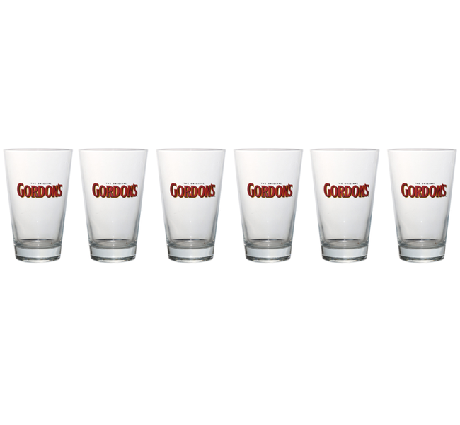 Gordon's Gin - Classic V-Shape Tumbler - 300ml Glasses 6-Pack