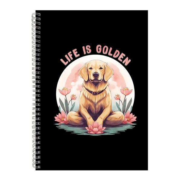Golden Life A4 Notebook Spiral Lined Golden Retriever Graphic Notepad 109