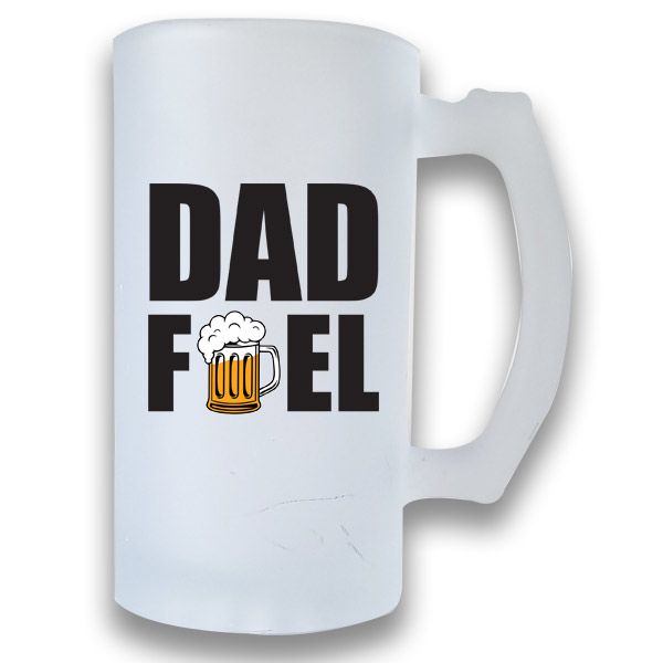Printed Beer Mug Frosted - Dad Feel