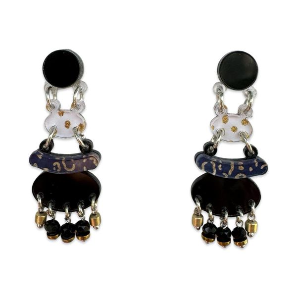 White Perspex Drop &amp; Dangle Earrings image