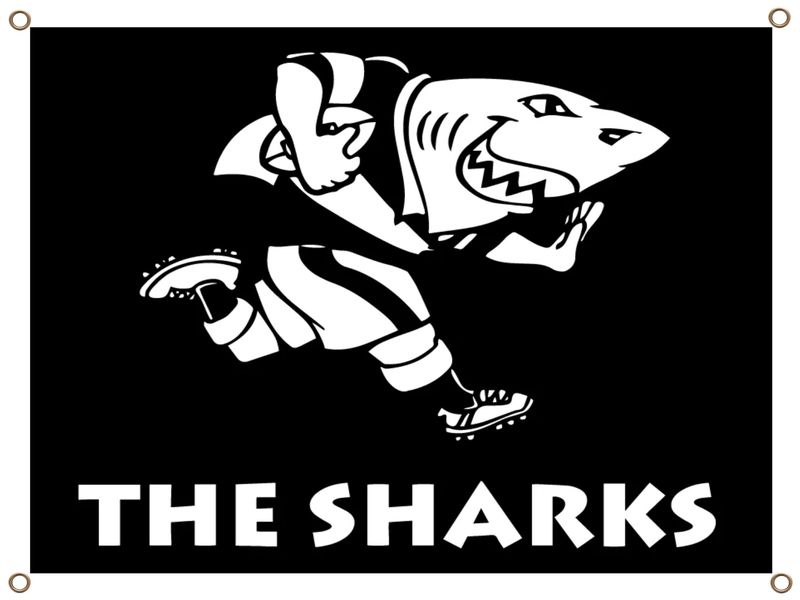 Sharks Banner Canvas 1.3m x 900mm