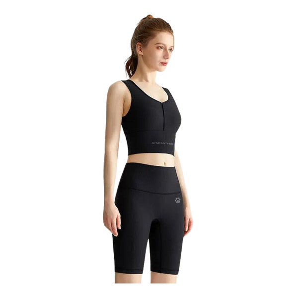 GYMPANTHER Ribbed Padded Compression Set With Back Support