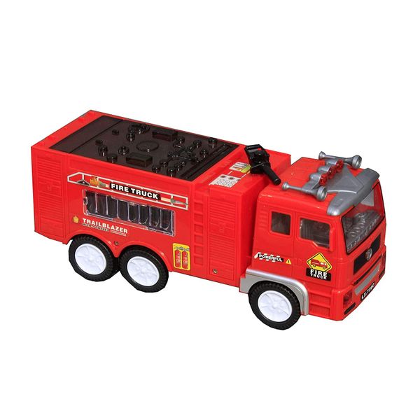 Electric Fire Truck Toy with Bright Flashing 4D Lights &amp; Real Siren Sounds