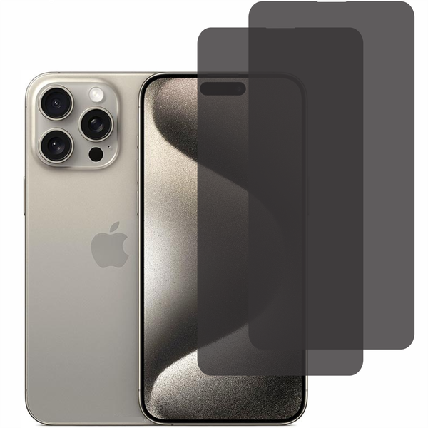 Privacy Glass Screen Protector Pack of 2 Compatible with iPhone 15 Pro Max