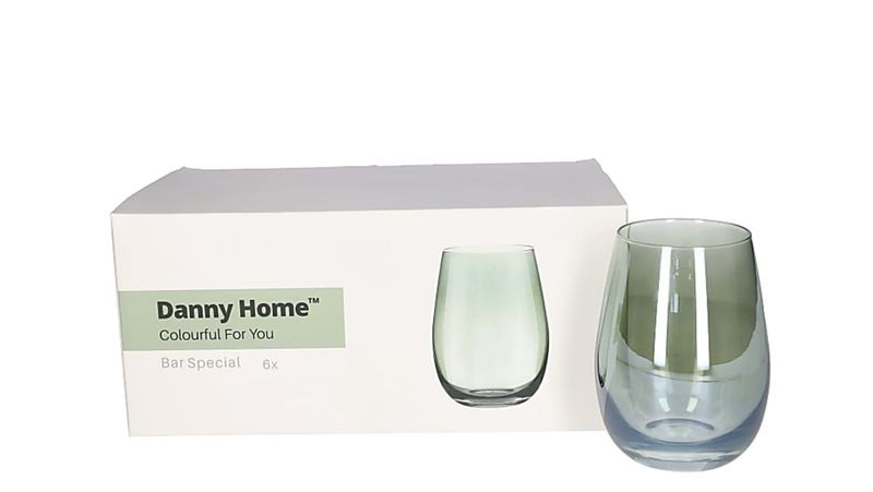 Home Gift Green Rocks Short Tumbler Glasses Set 6pcs 450Ml