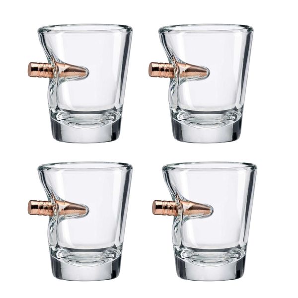 Myso Shot Glass with Bullet - Non-Toxic High-Quality Handcrafted - Set of 4