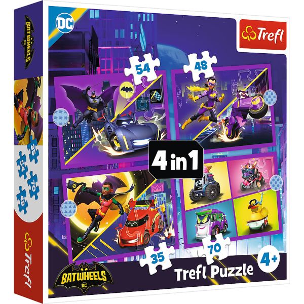Puzzles - "4in1" - Meet Batwheels, Warner Batwheels