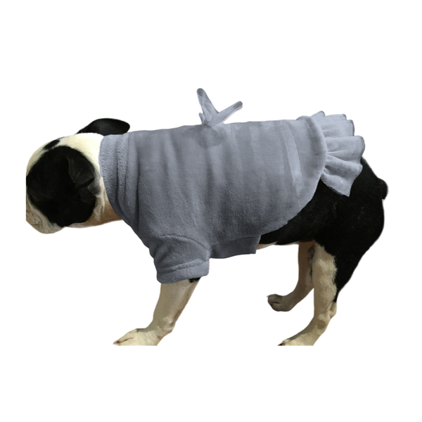 Dog Jersey - Tutu with Adorable Bow - Mongolian Fleece - Denim Blue