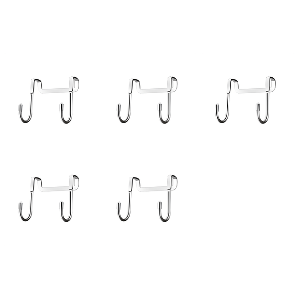 5 Pack - Heavy-Duty Stainless Steel Hanging Hooks - Silver