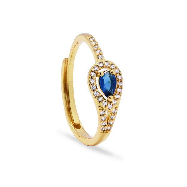 iDesire Sapphire &amp; CZ Premium Adjustible Ring