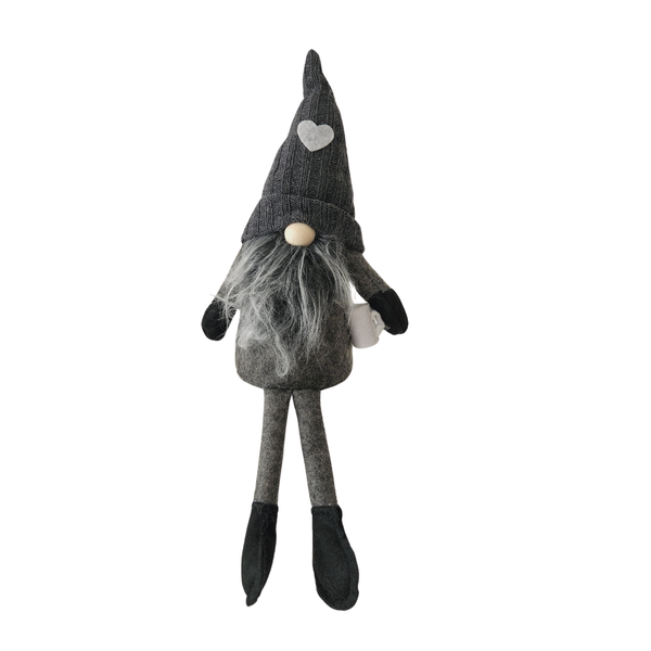 Nordic Scandinavian Grey Fabric Gnome Ornament