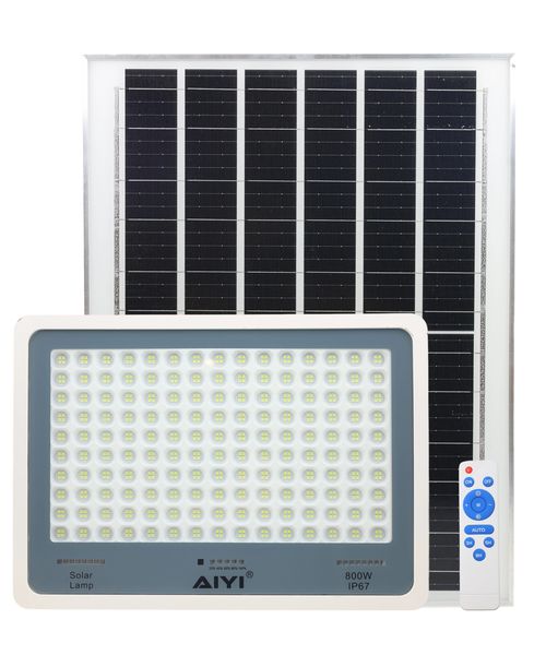 AIYI 800W Solar Flood Light with Remote &amp; Separate Panel AY399-038