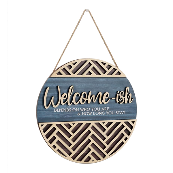 3D Welcome Hanging Sign Plaque For Front Door Wall Decor