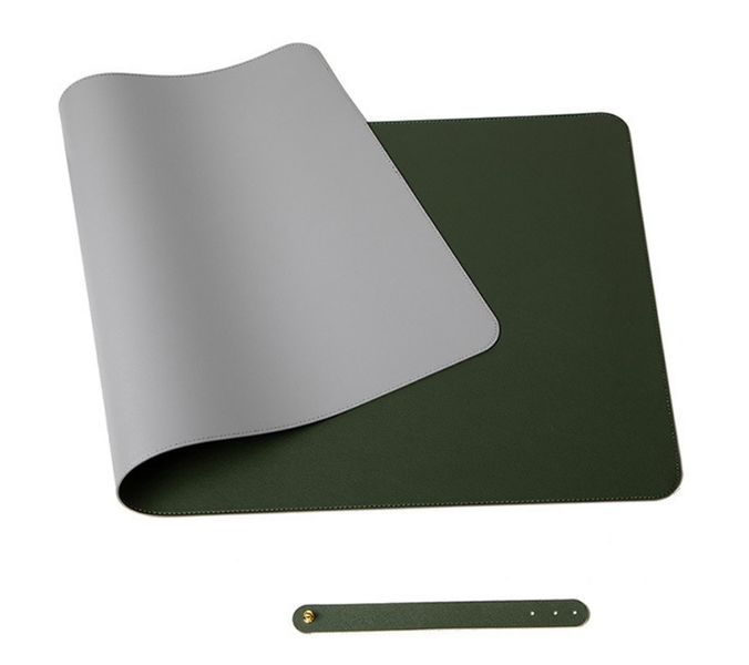 Double Sided PU Leather Mouse Pad (Large) – Green/Grey