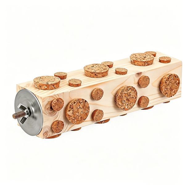 Koirerooy Parrot Chew Toys Natural Cork Hanging Foraging Bird Toy