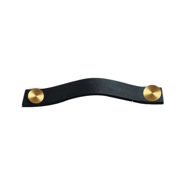 Roco Leather Handle 128mm Black &amp; Brass