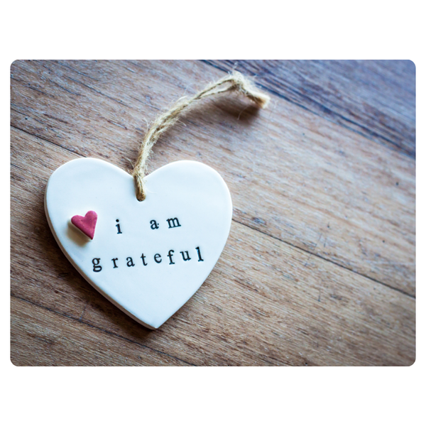I Am Grateful Wood Heart Mouse Pad