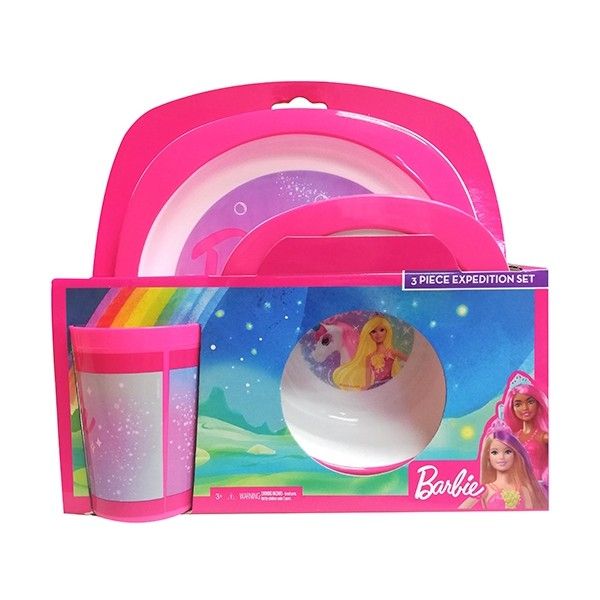 Barbie 3 Piece Expedition - Plate, Tumbler &amp; Bowl Set