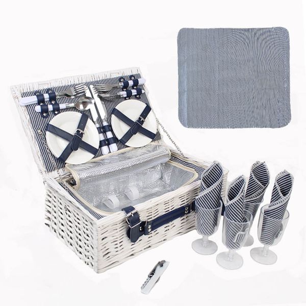 Picnic Basket Wicker style for 4 people