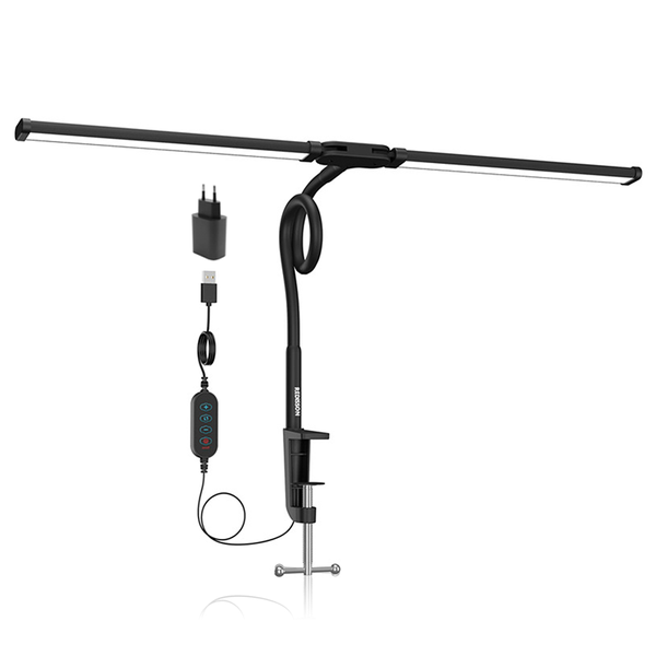 LED Desk Lamp Desk Light with Stepless Adjustable Flexible Gooseneck Office