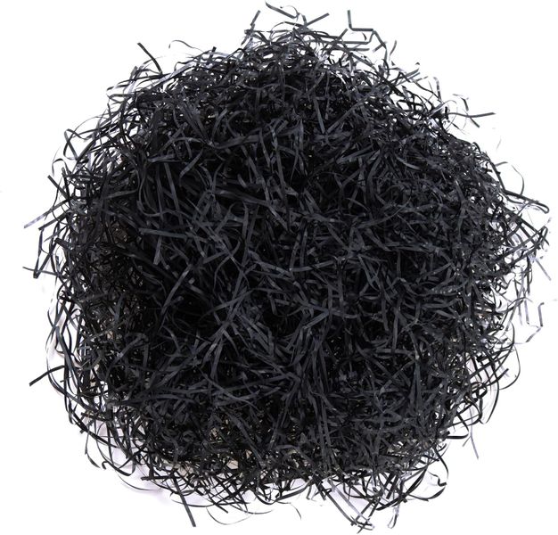 Halloween Shredded Paper Filler, Black Raffia Paper for Gift Wrapping