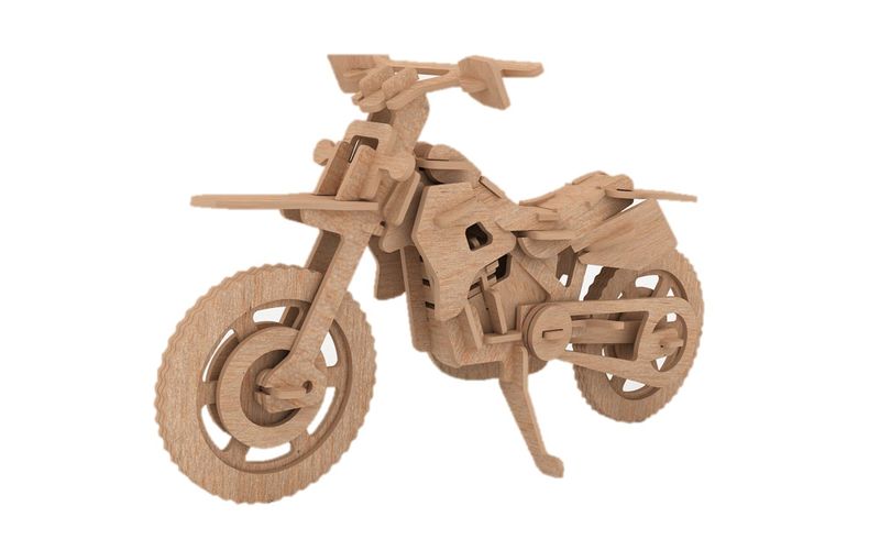 Dirt Bike 3D Puzzle Wooden 3D Model