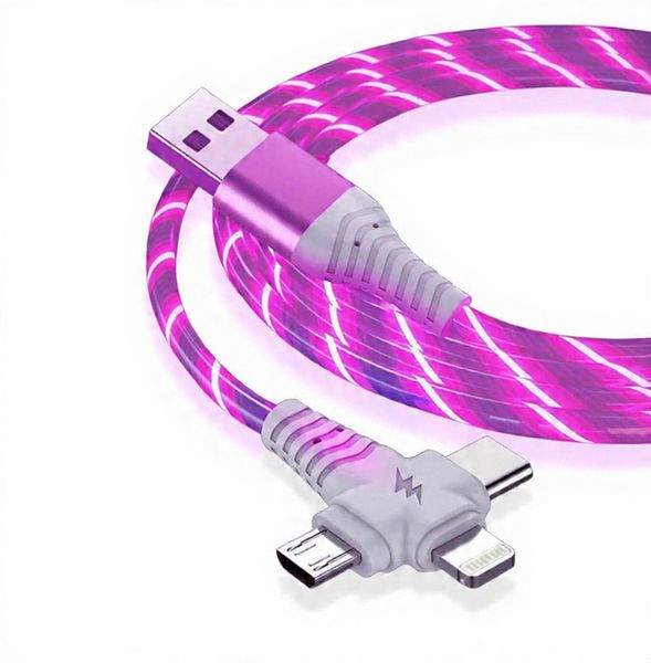 LED Glow 3-in-1 Fast Charging Cable - Type-C / Micro USB