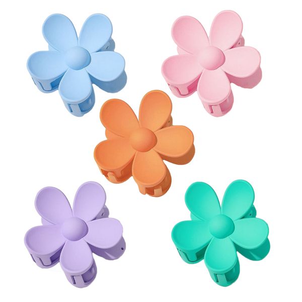 FocusBeauty Set of 5 7cm Big Flower Hair Claw Clip
