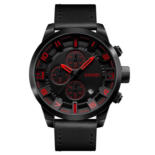 Men's Leather Arthur Chronograph Watch Black