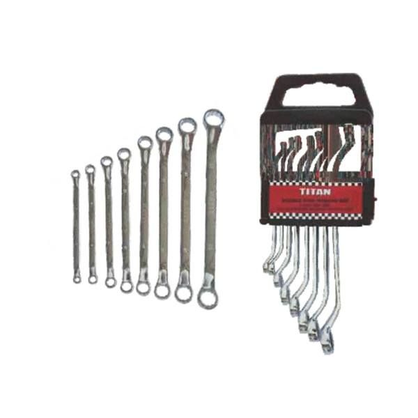 Titan Double Ring Wrench Set 6-22 8 Piece Fully Polished Plastic Hanger