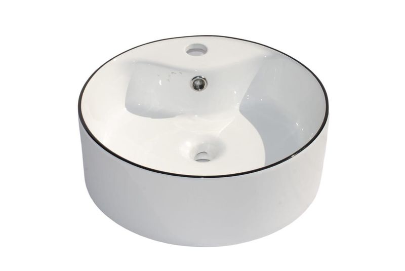 White Basin With Black Strip