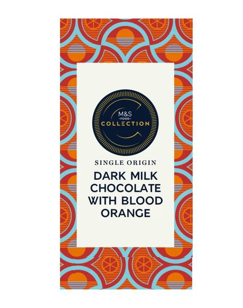 M&amp;S Collection Dark Milk Chocolate With Italian Blood Orange 100g