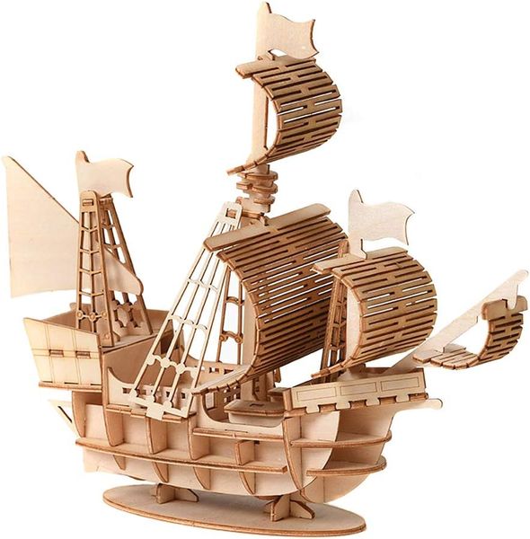 3D Wooden Sailboat Model Kit Educational Gift