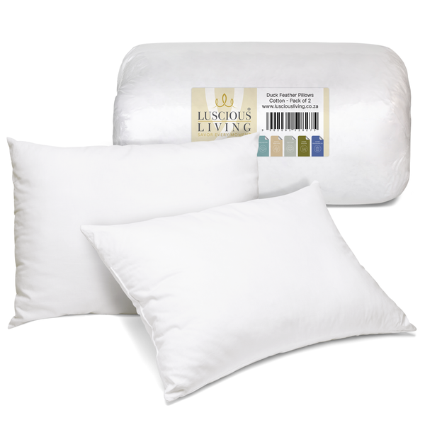 Luscious Living - Duck Feather Pillows - Cotton - 2 Pack