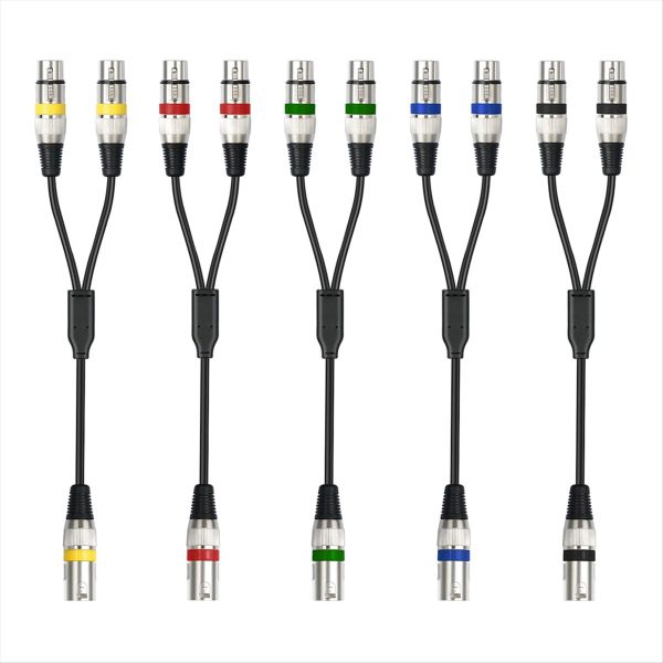 5Pack 1 6Ft Xlr Female To Dual Xlr Male Y Splitter Cable