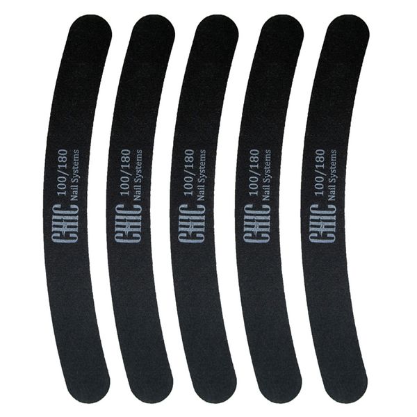Chic - Emery Board Black Curved 100/180 Grit 5 Pack